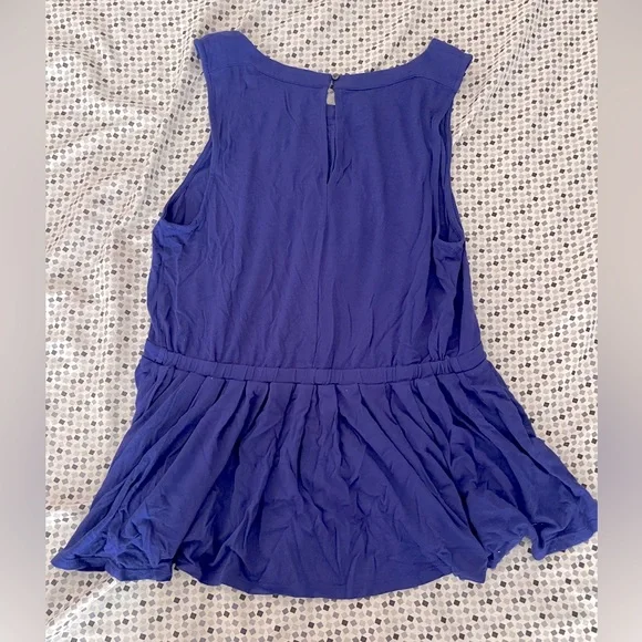 Anthropologie Deletta Blue Peplum Top | Size M - Picture 3 of 9